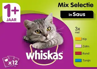 Intratuin Whiskas mix selectie in saus adult 100 g 12 stuks aanbieding