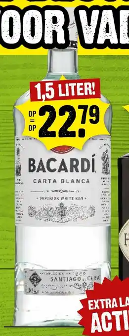 Dirck 3 BACARDÍ CARTA BLANCA 1,5 LITER! aanbieding