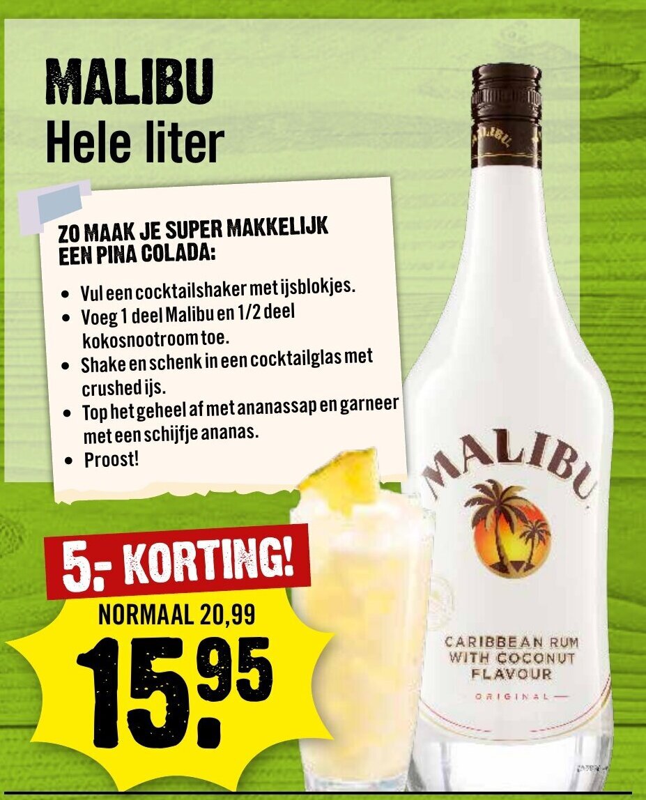 Dirck 3 MALIBU Hele liter aanbieding