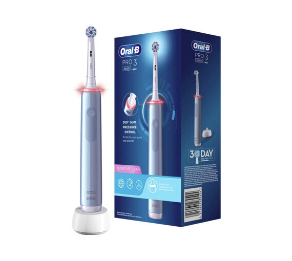 Voordeeldrogisterij Oral-b pro 3 3000 sensitive clean elektrische tandenborstel - blauw aanbieding