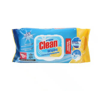 Voordeeldrogisterij At home multi purpose reinigingsdoekjes lemon - 55 stuks aanbieding