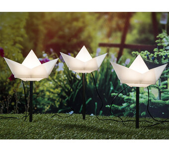 Voordeeldrogisterij Haushalt solar led papieren bootjes, 3 stuks - 15 x 8 x 8,5 cm aanbieding