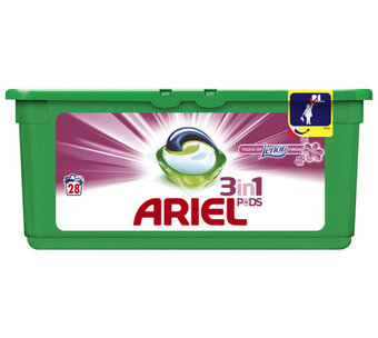 Voordeeldrogisterij Ariel pods 3 in 1 touch of lenor - 28 stuks aanbieding