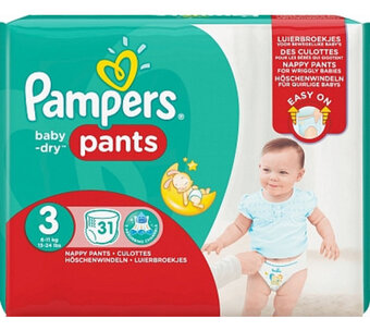 Voordeeldrogisterij Pampers baby dry pants maat 3 - 31 luiers aanbieding