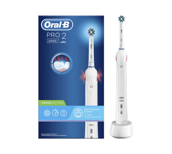 Voordeeldrogisterij Oral-b pro 2 2000 elektrische tandenborstel - wit aanbieding