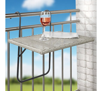 Voordeeldrogisterij Premium balkontafel met rotan blad - 60 x 40 cm aanbieding