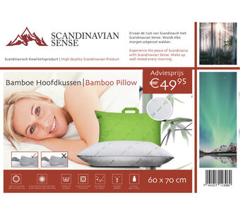 Voordeeldrogisterij Scandinavian sense bamboe hoofdkussen - 60 x 70 cm aanbieding