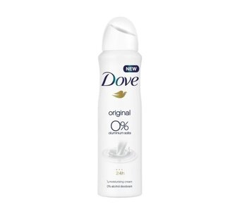 Voordeeldrogisterij Dove original 0% deodorant spray - 150 ml aanbieding