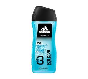 Voordeeldrogisterij Adidas ice dive 3 in 1 douchegel - 250 ml aanbieding