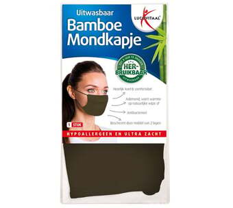 Voordeeldrogisterij Lucovitaal bamboe mondkapje - groen aanbieding