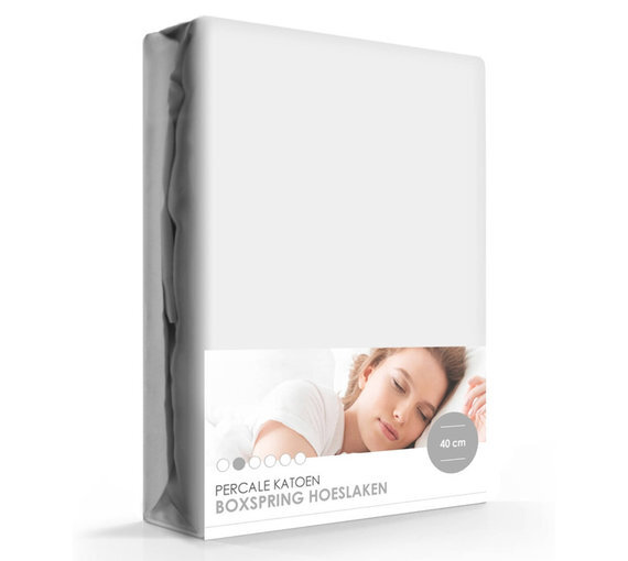 Voordeeldrogisterij Premium hoeslaken percale extra hoog - 90 x 220 lichtgrijs aanbieding