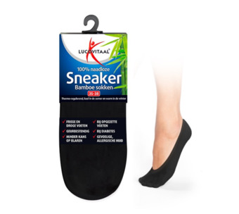 Voordeeldrogisterij Lucovitaal bamboe sneakersokken 1 paar zwart - maat 43-46 aanbieding