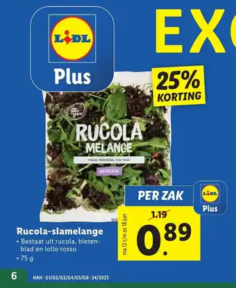 Lidl Rucola-slamelange aanbieding