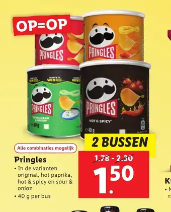 Lidl Pringles 2 Bussen aanbieding