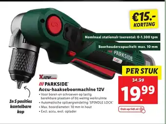 Lidl Parkside Accu-haakseboormachine 12V aanbieding