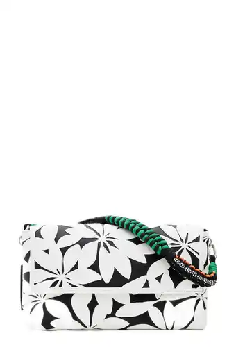 Wehkamp Desigual gestantste crossbody tas met bloemen wit/zwart aanbieding