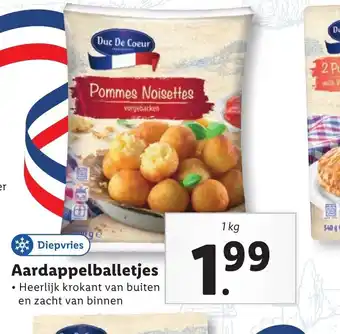 Lidl Aardappelballetjes Heerlijk krokant van buiten en zacht van binnen 1 kg aanbieding