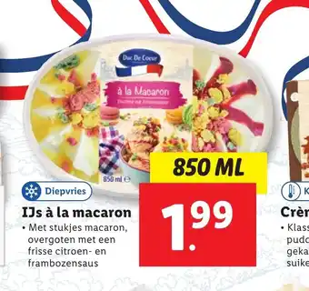 Lidl IJs à la macaron 850 ml aanbieding