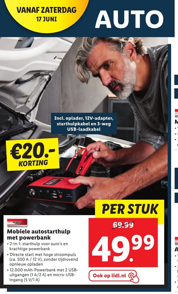 YaberAuto starthulp powerbank met 150PSI compressor, 21800mAh 4-in-1 power bank met LCD-scherm, 5000A piekvermogen, met LED zaklamp, YA70
