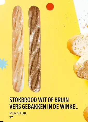 Jumbo STOKBROOD WIT OF BRUIN VERS GEBAKKEN IN DE WINKEL aanbieding