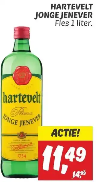 Dekamarkt HARTEVELT JONGE JENEVER 1 liter. aanbieding