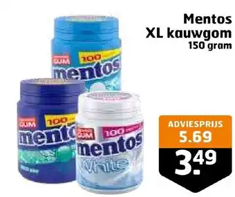 Trekpleister Mentos XL kauwgom aanbieding