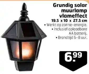 Trekpleister Grundig solar muurlamp vlameffect aanbieding