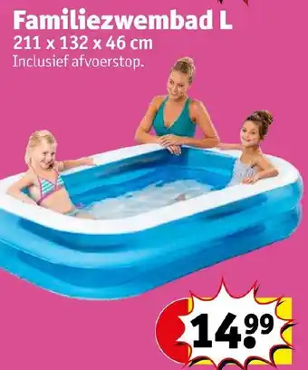 Kruidvat Familiezwembad L 211 x 132 x 46 cm aanbieding