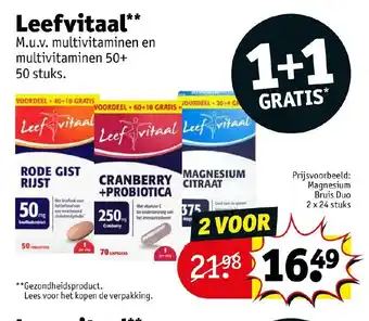 Kruidvat Leefvitaal Magnesium Bruis Duo aanbieding