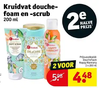 Kruidvat Douchefoam Happy Harmony 2 x 200 ml aanbieding