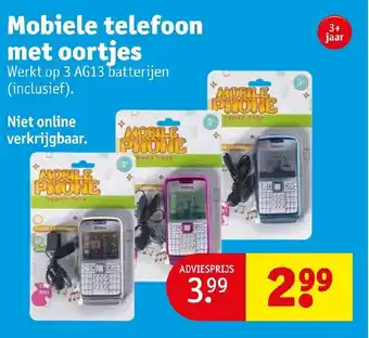 Kruidvat Mobiele telefoon met oortjes aanbieding