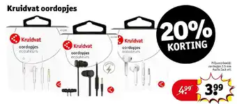 Kruidvat Oordopjes 3.5 mm Audio Jack wit aanbieding