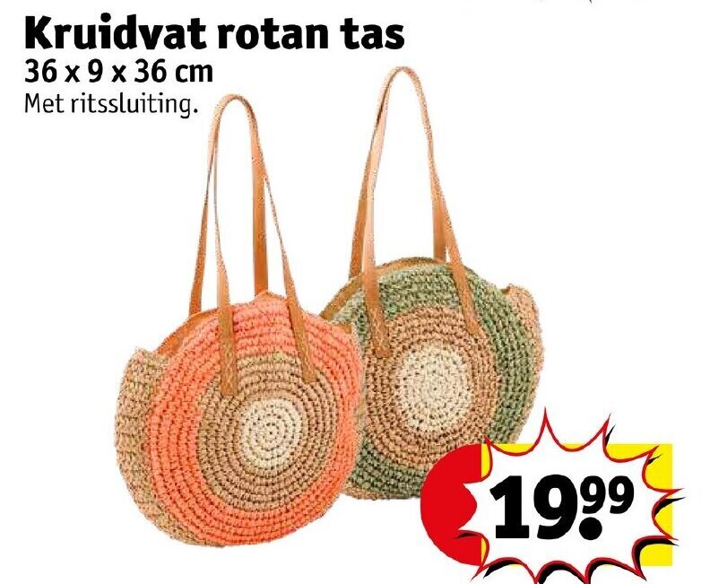 Kruidvat Kruidvat rotan tas 36 x 9 x 36 cm aanbieding