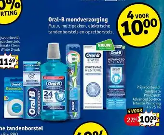 Kruidvat Oral-B tandpasta Pro-Expert Advanced Science Intense Reiniging 4 x 75 ml aanbieding