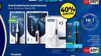 Kruidvat ORAL-B elektrische tandenborstel PRO 3 3000 Black met extra opzetborstel aanbieding