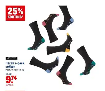 Makro Authentic Heren 7-Pack Sokken 25% Korting aanbieding