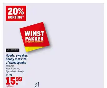 Makro Authentic Hoody, Sweater, Hoody Met Rits Of Sweatpants 20% Korting aanbieding