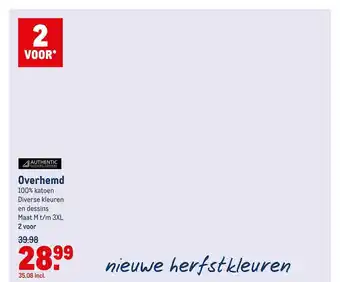 Makro Authentic Overhemd aanbieding