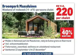 Makro Reizen Droompark Maasduinen aanbieding