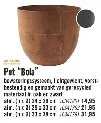 Hornbach Artstone Pot Bola 24*28cm aanbieding