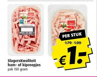 Boni SlagersKwaliteit Ham- Of Kipreepjes aanbieding