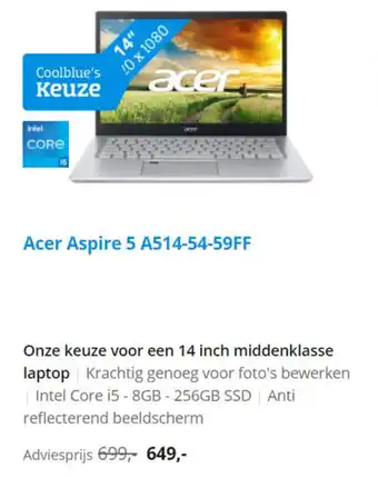 Coolblue Acer Aspire 5 A514-54-59FF aanbieding