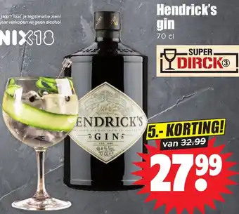 Dirk Hendrick's gin 70 cl aanbieding