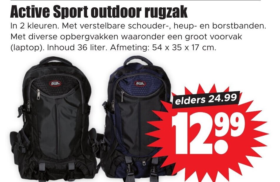 Dirk Active Sport outdoor rugzak aanbieding