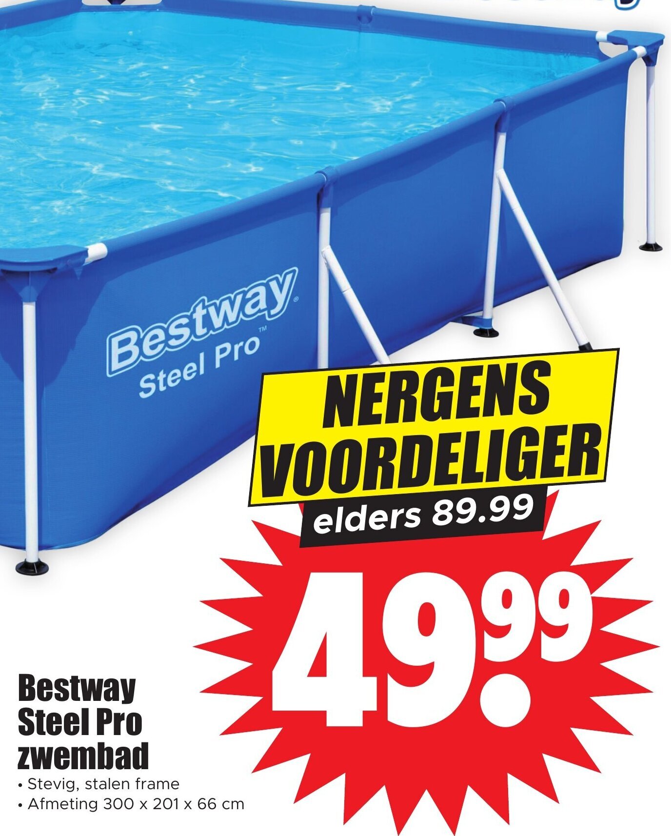 Dirk Bestway Steel Pro zwembad 300 x 201 x 66 cm aanbieding