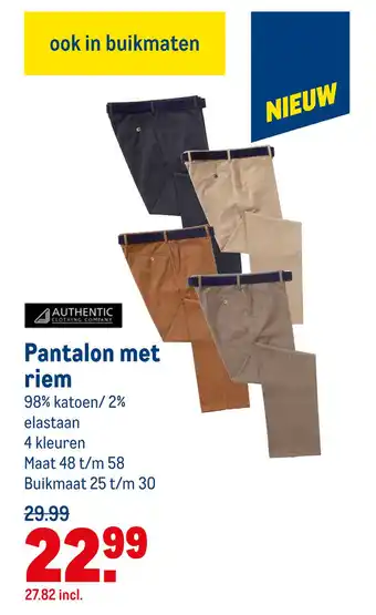 Makro Pantalon met riem aanbieding