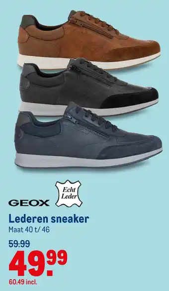 Makro Geox Lederen sneaker aanbieding