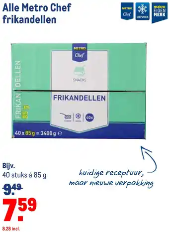 Makro Alle Metro Chef frikandellen aanbieding