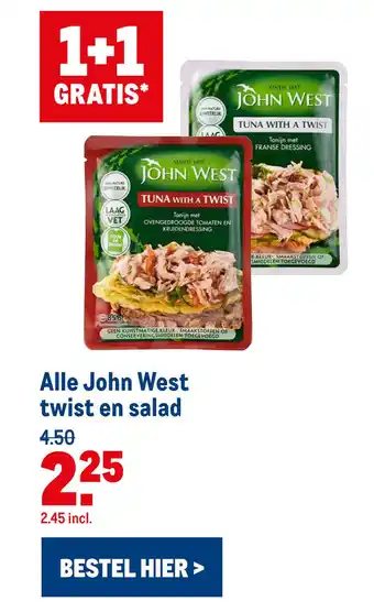 Makro Alle John West twist en salad aanbieding