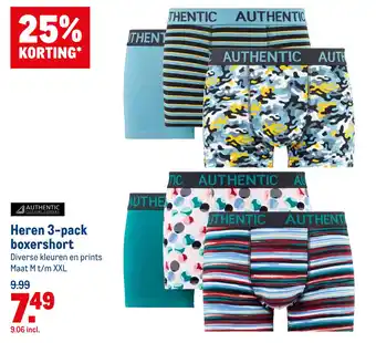 Makro Heren 3-pack boxershort aanbieding